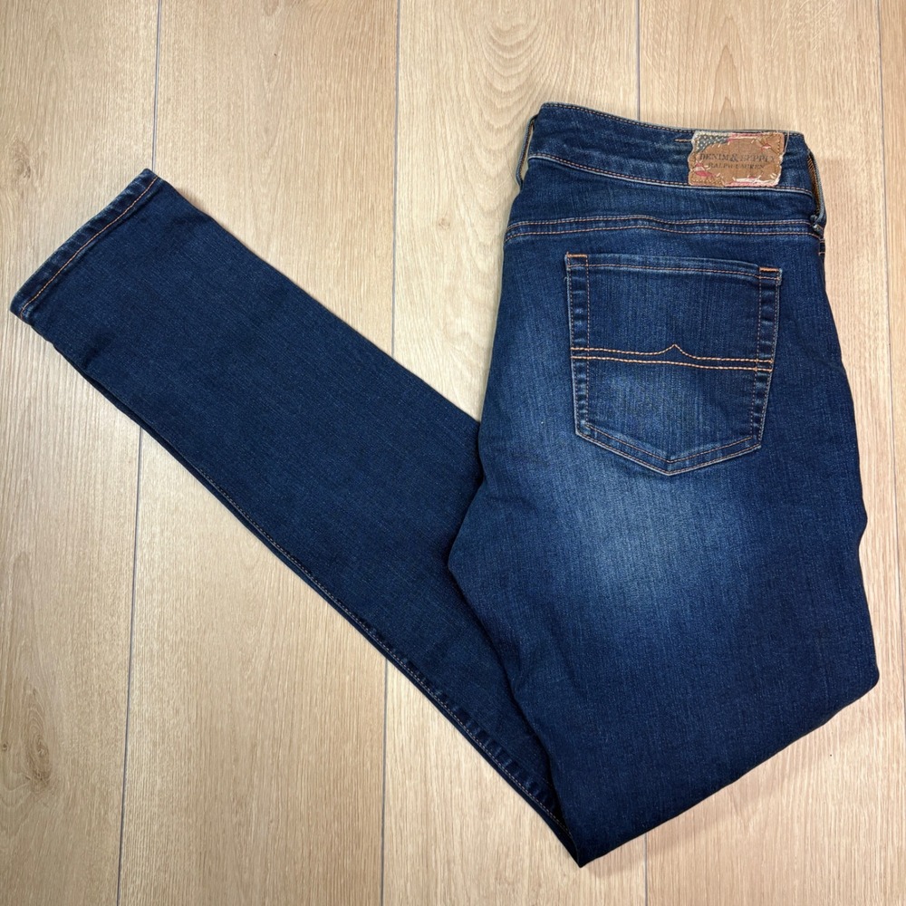 Denim & Supply Ralph Lauren Skinny Jeans Dark Wash Indigo 32x32 Low Rise Stretch